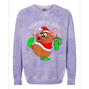 Out Here Looking Like A Snack Funny Mouse Christmas Colorblast Crewneck Sweatshirt