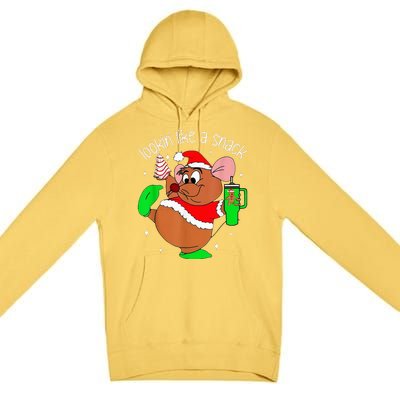 Out Here Looking Like A Snack Funny Mouse Christmas Premium Pullover Hoodie