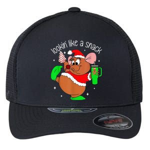 Out Here Looking Like A Snack Funny Mouse Christmas Flexfit Unipanel Trucker Cap