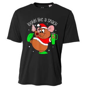 Out Here Looking Like A Snack Funny Mouse Christmas Cooling Performance Crew T-Shirt