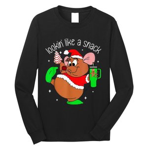 Out Here Looking Like A Snack Funny Mouse Christmas Long Sleeve Shirt