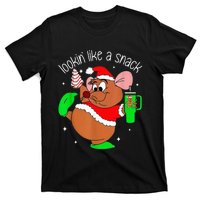 Out Here Looking Like A Snack Funny Mouse Christmas T-Shirt