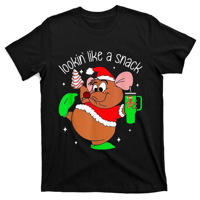 Out Here Looking Like A Snack Funny Mouse Christmas T-Shirt