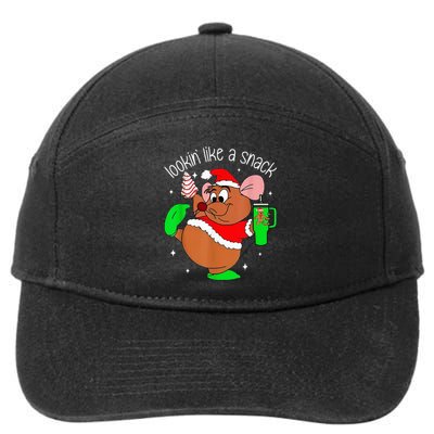 Out Here Looking Like A Snack Funny Mouse Christmas 7-Panel Snapback Hat