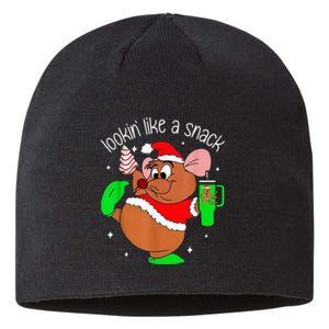 Out Here Looking Like A Snack Funny Mouse Christmas Sustainable Beanie