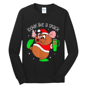 Out Here Looking Like A Snack Funny Mouse Christmas Tall Long Sleeve T-Shirt