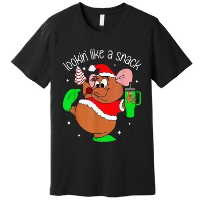 Out Here Looking Like A Snack Funny Mouse Christmas Premium T-Shirt