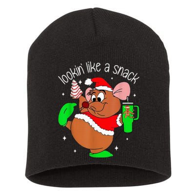 Out Here Looking Like A Snack Funny Mouse Christmas Short Acrylic Beanie