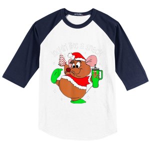 Out Here Looking Like A Snack Funny Mouse Christmas Baseball Sleeve Shirt