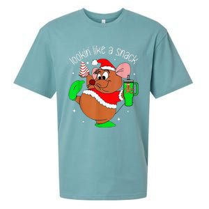 Out Here Looking Like A Snack Funny Mouse Christmas Sueded Cloud Jersey T-Shirt