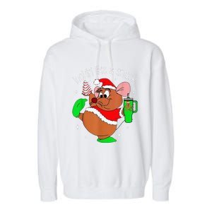 Out Here Looking Like A Snack Funny Mouse Christmas Garment-Dyed Fleece Hoodie