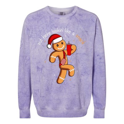 Out Here Looking Like A Snack Boujee Xmas Gingerbread Colorblast Crewneck Sweatshirt