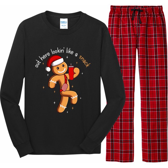 Out Here Looking Like A Snack Boujee Xmas Gingerbread Long Sleeve Pajama Set