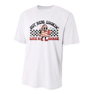 Out Here Lookin Like A Snack Retro Christmas Coffee Tumbler Cute Performance Sprint T-Shirt