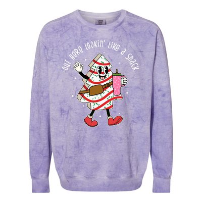 Out Here Lookin Like A Snack Christmas Funny Colorblast Crewneck Sweatshirt