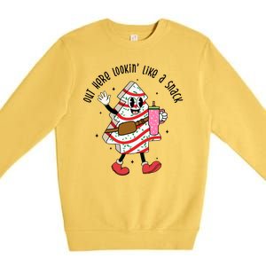 Out Here Lookin Like A Snack Christmas Funny Premium Crewneck Sweatshirt