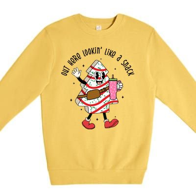 Out Here Lookin Like A Snack Christmas Funny Premium Crewneck Sweatshirt