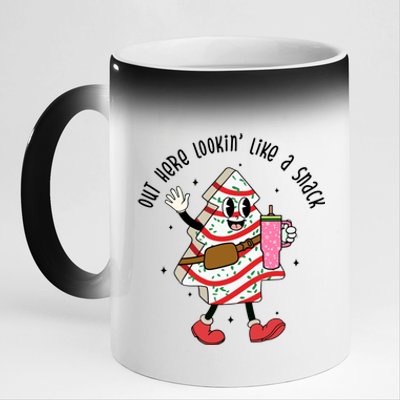 Out Here Lookin Like A Snack Christmas Funny 11oz Black Color Changing Mug