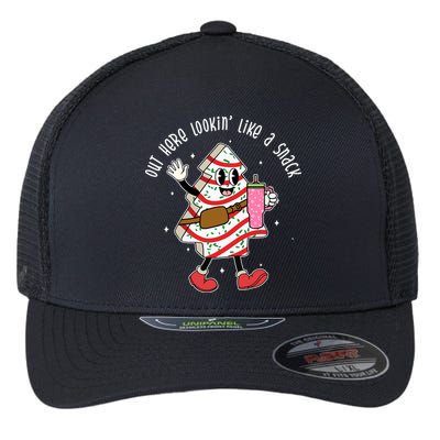 Out Here Lookin Like A Snack Christmas Funny Flexfit Unipanel Trucker Cap