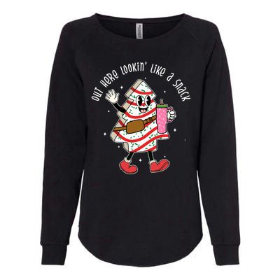 Out Here Lookin Like A Snack Christmas Funny Womens California Wash Sweatshirt