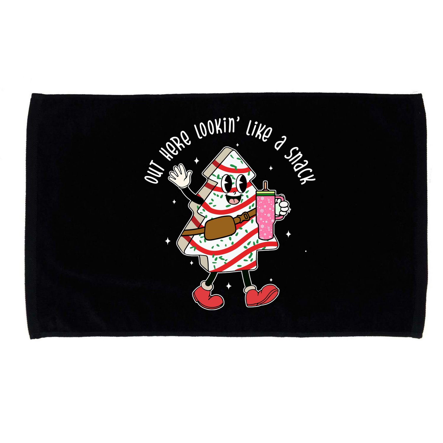 Out Here Lookin Like A Snack Christmas Funny Microfiber Hand Towel