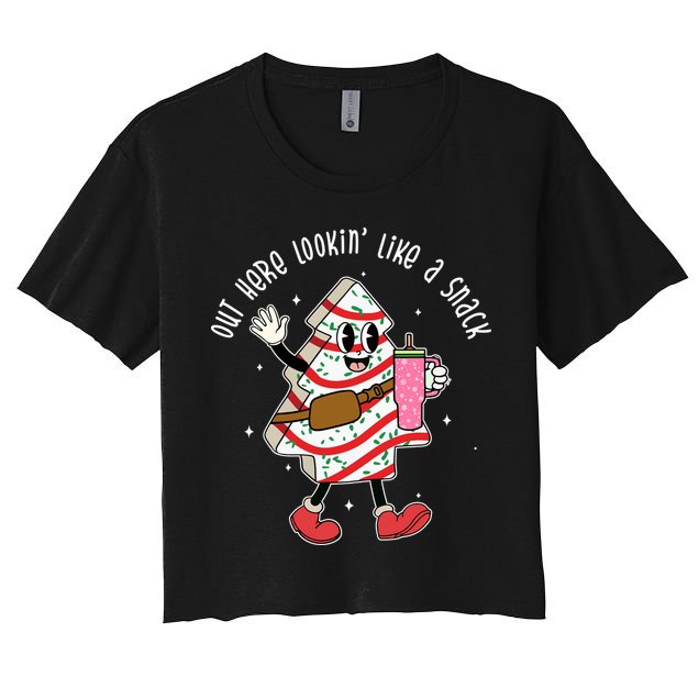Out Here Lookin Like A Snack Christmas Funny Crop Top