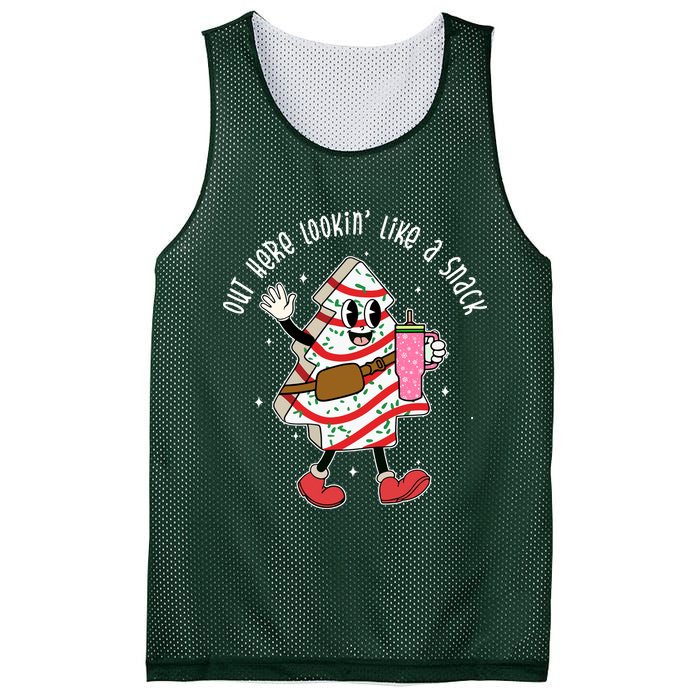 Out Here Lookin Like A Snack Christmas Funny Mesh Reversible Basketball Jersey Tank