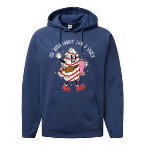 Out Here Lookin Like A Snack Christmas Funny Performance Fleece Hoodie