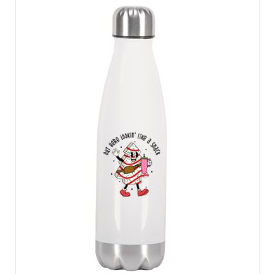 Out Here Lookin Like A Snack Christmas Funny Stainless Steel Insulated Water Bottle