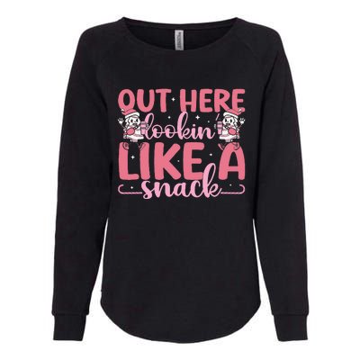 Out Here Looking Like A Snack Boujee Christmas Tree Cake Womens California Wash Sweatshirt