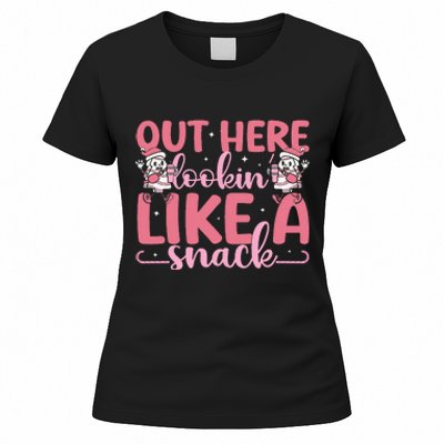 Out Here Looking Like A Snack Boujee Christmas Tree Cake Women's T-Shirt