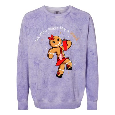 Out Here Looking Like A Snack Funny Boujee Xmas Gingerbread Colorblast Crewneck Sweatshirt