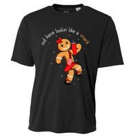 Out Here Looking Like A Snack Funny Boujee Xmas Gingerbread Cooling Performance Crew T-Shirt