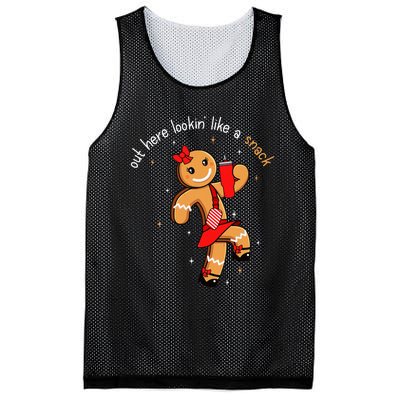 Out Here Looking Like A Snack Funny Boujee Xmas Gingerbread Mesh Reversible Basketball Jersey Tank