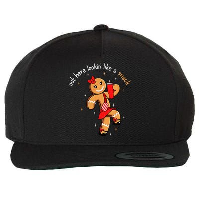 Out Here Looking Like A Snack Funny Boujee Xmas Gingerbread Wool Snapback Cap