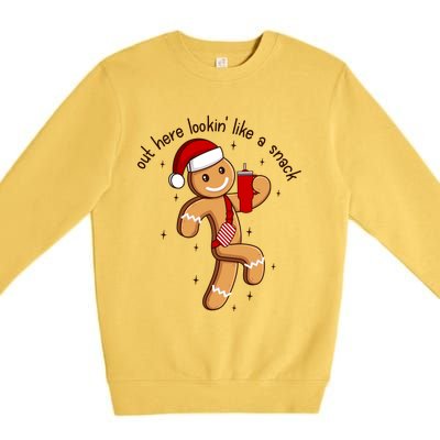 Out Here Lookin Like A Snack Boojee Gingerbread Christmas Funny Gift Premium Crewneck Sweatshirt