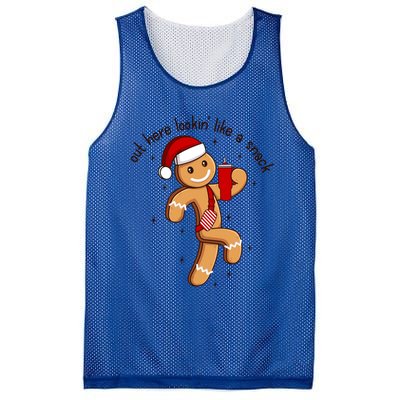 Out Here Lookin Like A Snack Boojee Gingerbread Christmas Funny Gift Mesh Reversible Basketball Jersey Tank