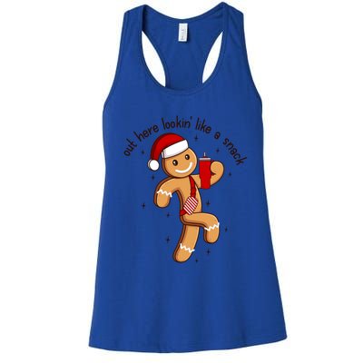 Out Here Lookin Like A Snack Boojee Gingerbread Christmas Funny Gift Women's Racerback Tank