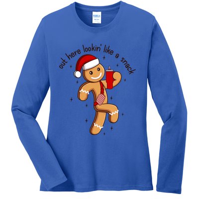 Out Here Lookin Like A Snack Boojee Gingerbread Christmas Funny Gift Ladies Long Sleeve Shirt