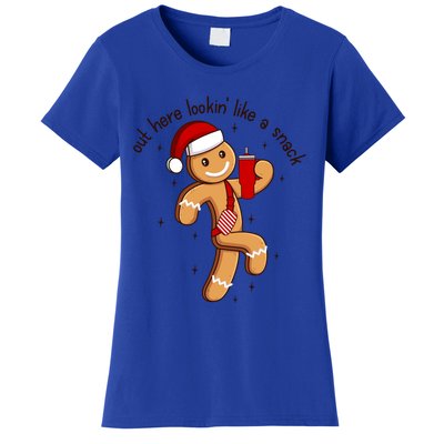 Out Here Lookin Like A Snack Boojee Gingerbread Christmas Funny Gift Women's T-Shirt