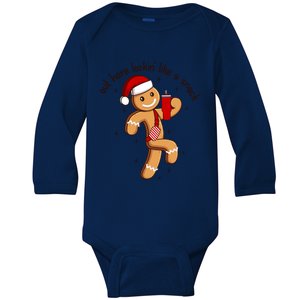 Out Here Lookin Like A Snack Boojee Gingerbread Christmas Funny Gift Baby Long Sleeve Bodysuit