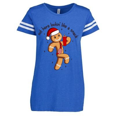 Out Here Lookin Like A Snack Boojee Gingerbread Christmas Funny Gift Enza Ladies Jersey Football T-Shirt