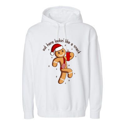 Out Here Lookin Like A Snack Boojee Gingerbread Christmas Funny Gift Garment-Dyed Fleece Hoodie