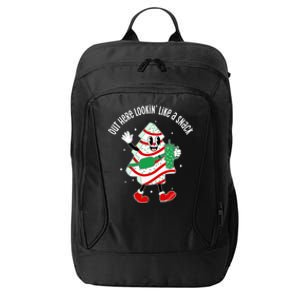 Out Here Looking Like A Snack Christmas Tree Cake Cute Gift City Backpack