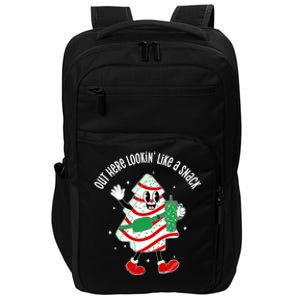 Out Here Looking Like A Snack Christmas Tree Cake Cute Gift Impact Tech Backpack