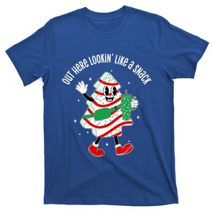 Out Here Looking Like A Snack Christmas Tree Cake Cute Gift T-Shirt