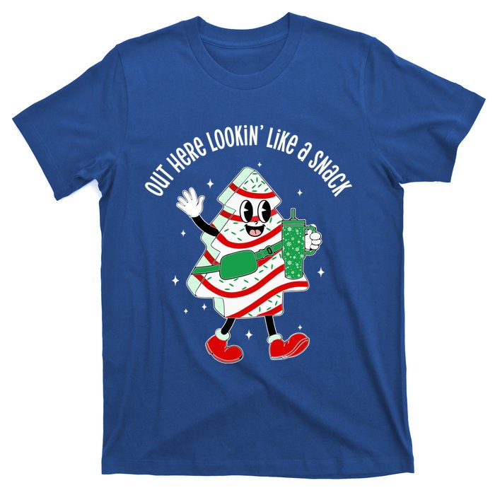 Out Here Looking Like A Snack Christmas Tree Cake Cute Gift T-Shirt