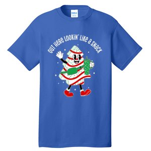 Out Here Looking Like A Snack Christmas Tree Cake Cute Gift Tall T-Shirt