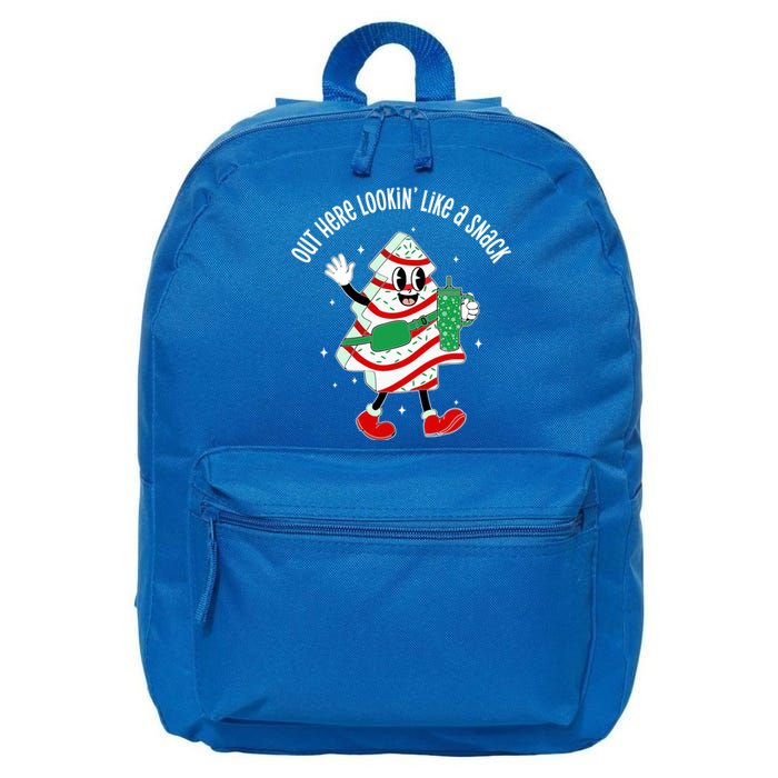 Out Here Looking Like A Snack Christmas Tree Cake Cute Gift 16 in Basic Backpack