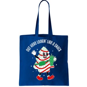 Out Here Looking Like A Snack Christmas Tree Cake Cute Gift Tote Bag